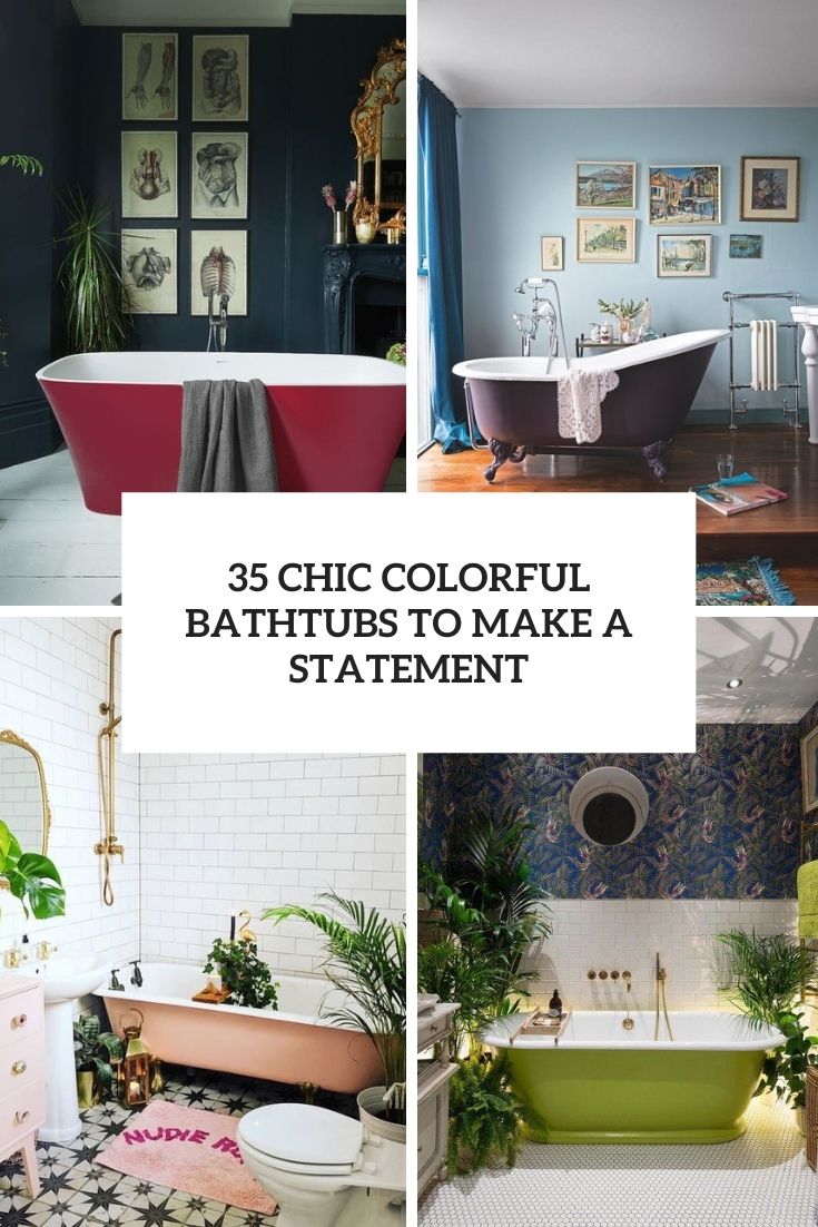 35 Chic Colorful Bathtubs To Make A Statement