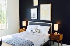 a stylish mid-century modern bedroom design