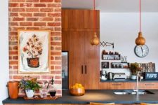 a cozy mid-century modern kitchen design