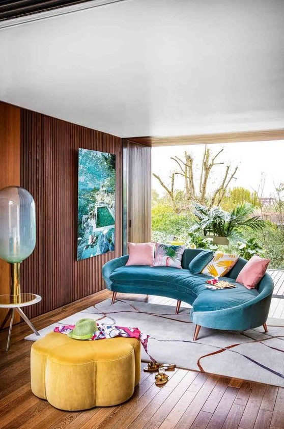 a stylish tropical living room design