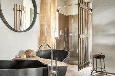 a stylish industrial bathroom design