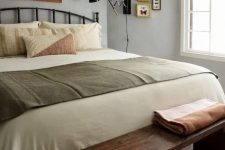 a neutral vintage bedroom design