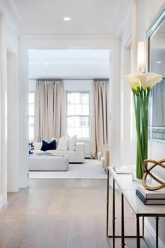 neutrals, lots of light, especially natural and geometric shapes are what you need for creating a contemporary interior