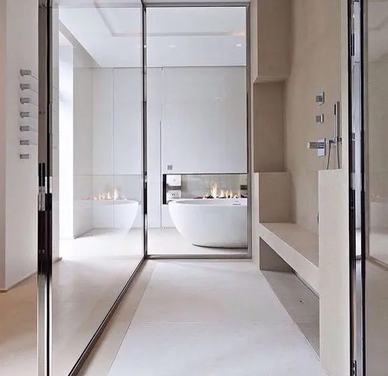 a taupe neutral bathroom design
