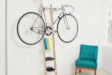 05 a comfortable and lightweight bike holder with additional storage and a bike on top is a great idea to store your piece anywhere