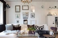 a cozy maximalist Scandi living room