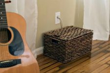 18 a stylish woven box with a lid is a perfect idea for hiding your wi-fi router and keep it at hand and still hidden