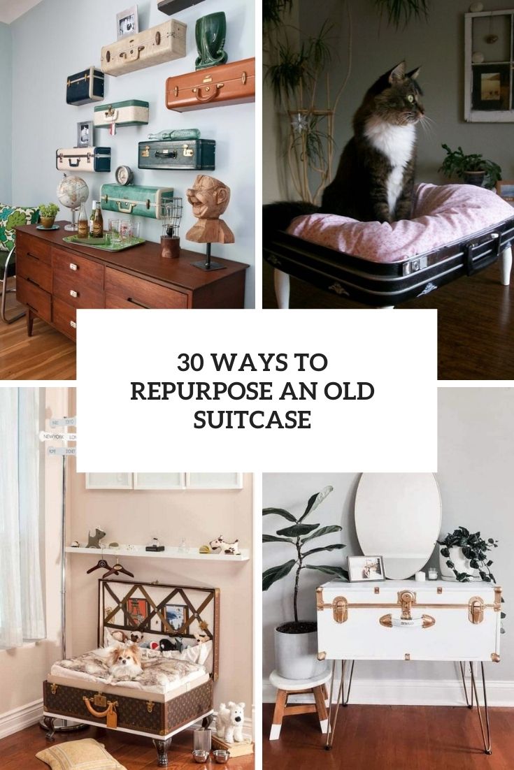ways to repurpose a vintage suitcase cover