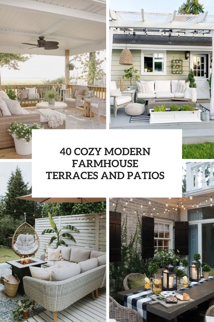 cozy modern farmhouse terraces and patios cover