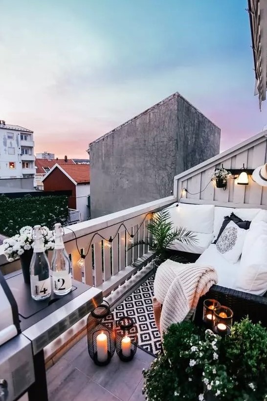 a cozy small balcony design