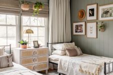 a cozy boho shared bedroom design