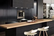 a gorgeous black kitchen design