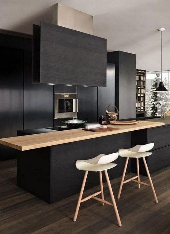 a gorgeous black kitchen design