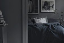 a moody grey bedroom design