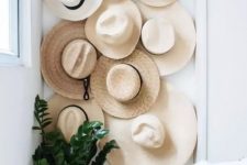 12 a hat wall that takes an awkward nook in your bedroom is a cool way to fill in the space and to display your beautiful hats at their best