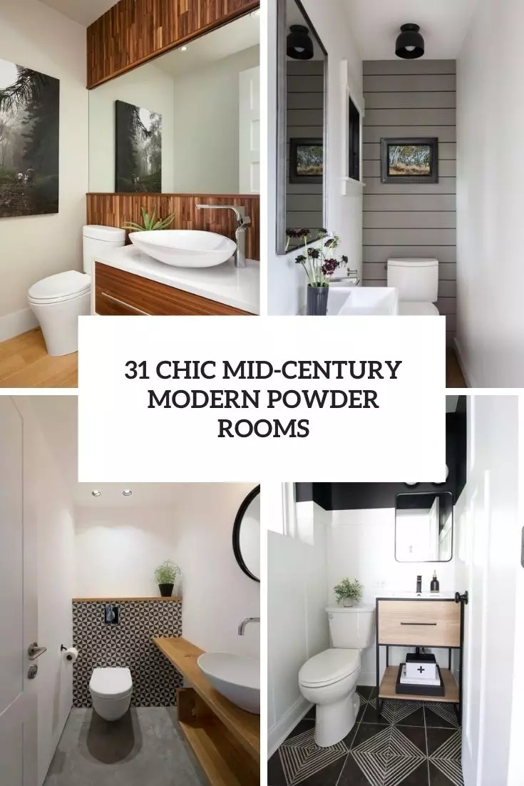 chic mid century modenr powder rooms cover