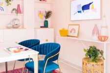 a lovely pink home office design
