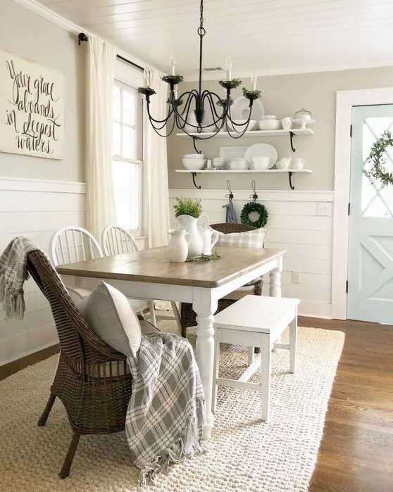 Cozy And Lovely Farmhouse Dining Rooms, Small Farmhouse Dining Room Set