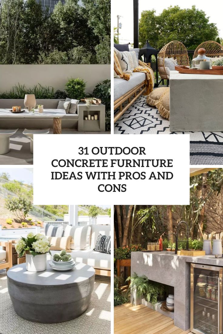 outdoor concrete furniture ideas with pros and cons cover