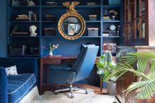 A gorgeous blue home office