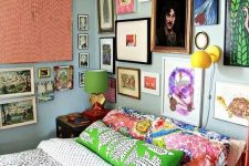 a cute maximalist bedroom design