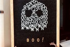 05 a fun and cool black and white letterboard sign is a great idea for Halloween, you may create not only letters