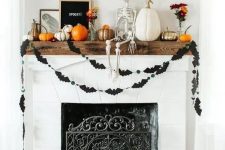 a lovely Halloween mantel decor