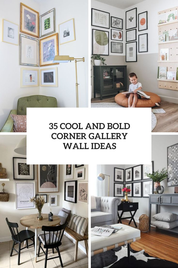 cool and bold corner gallery wall ideas cover