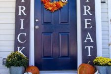 54 stylish navy and white sidelight signs for a bold Halloween front door and a porch