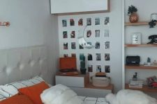 a cute teen bedroom with a gallery wall