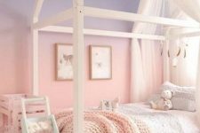 a cute kid’s bedroom with a colorful wall