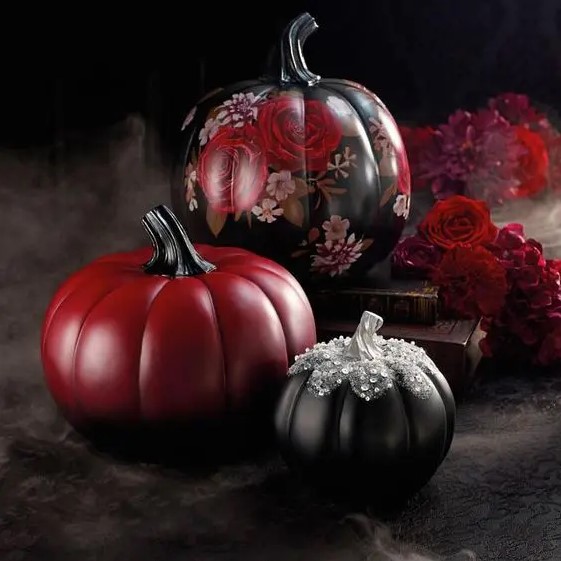 stylish floral pumpkins for halloween