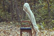 25 a spooky ghost over a chair is a stylish Halloween decoration to enjoy, make one easily