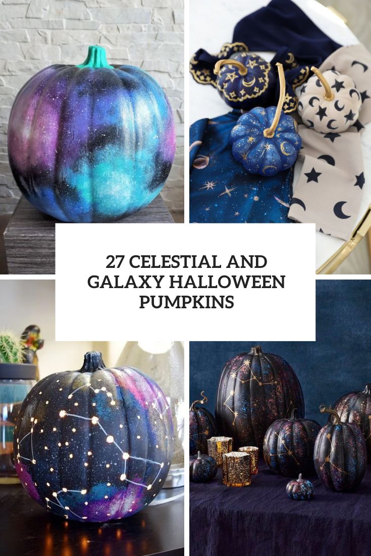 celestial and galaxy halloween pumpkins cover