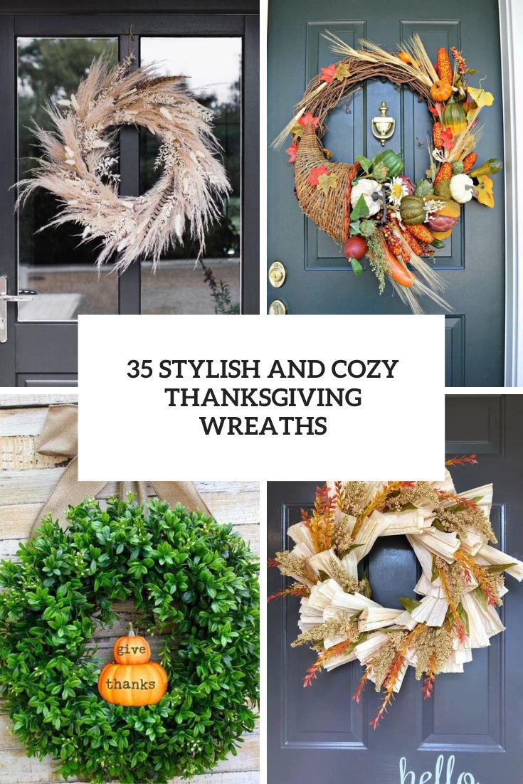 stylish and cozy thanksgiving wreaths cover