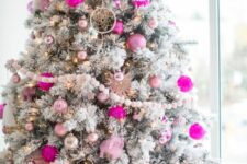 a lovely flocked Christmas tree