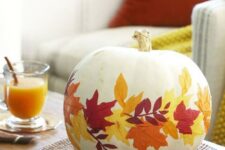 a cute faux pumpkin thanksgiving decor idea
