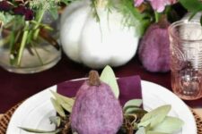 A glam purple thanksgiving tablescape