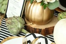 a shiny rustic thanksgiving tablescape