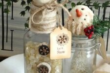 31 snowman head toppers for jars and bottles will make your Christmas decor easier and funnier