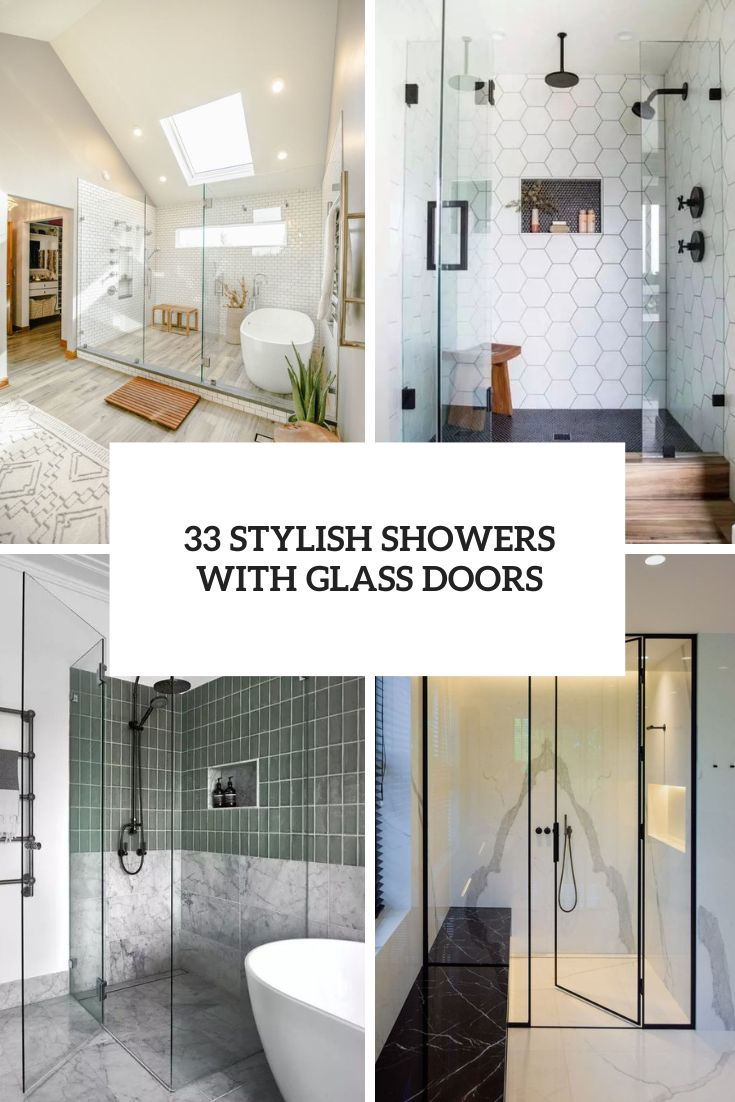 stylish showers with glass doors cover