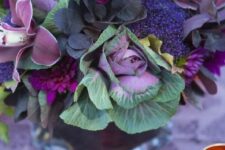 A natural cabbage thanksgiving centerpiece