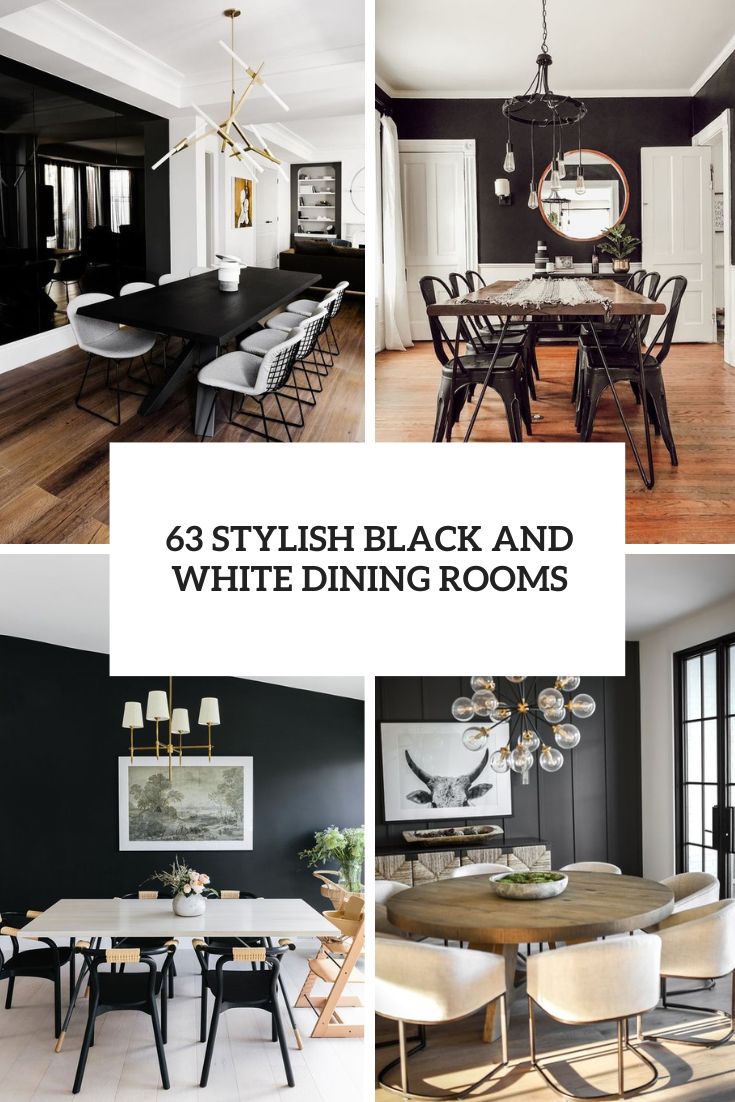 63 Stylish Black And White Dining Rooms