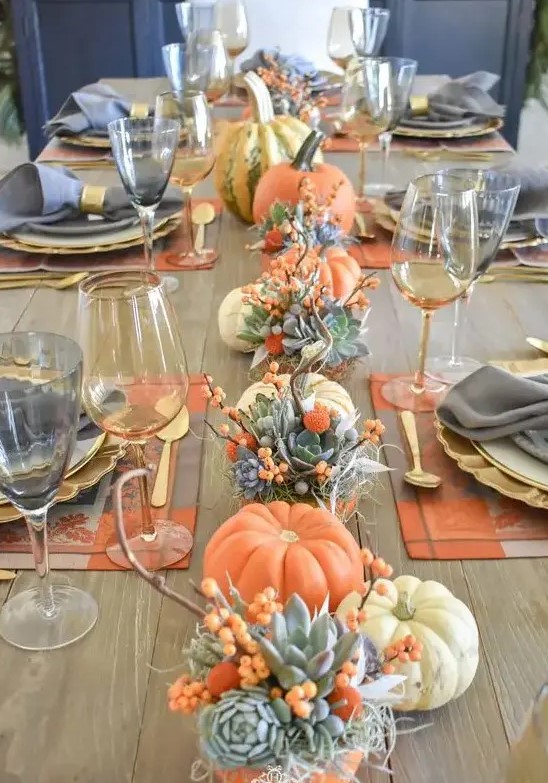 an edgy thanksgiving table decor