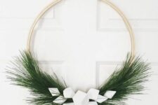 a cool Christmas wreath on a hoop