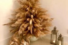 10 a mini pampas grass Christmas tree n a pot and non-decorated is a lovely decoration for an awkward nook or if you don’t have much space