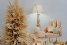 13 a pampas grass in a basket with no decor but some candles and ornaments around creates a relaxing and magical atmosphere