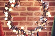 a lovely string light wreath