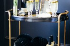 a lovely bar cart for a party