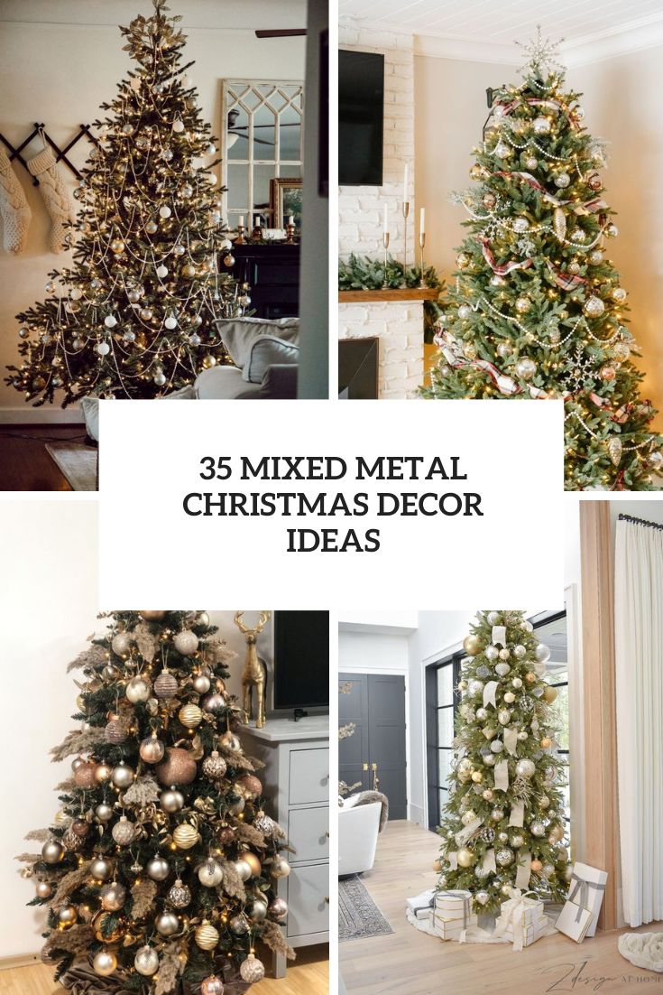 36 Mixed Metal Christmas Tree Decor Ideas